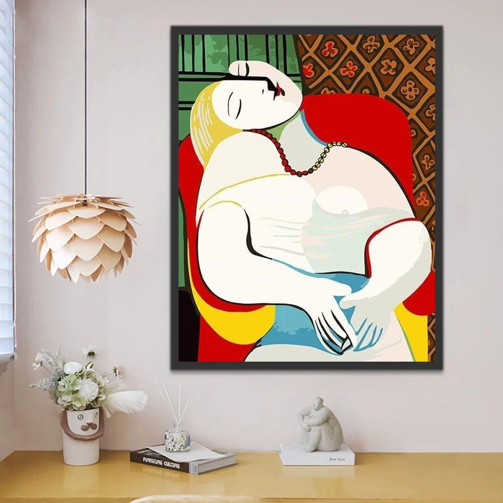 Vrouw op Schilderij van Picasso Schilderen op Nummers