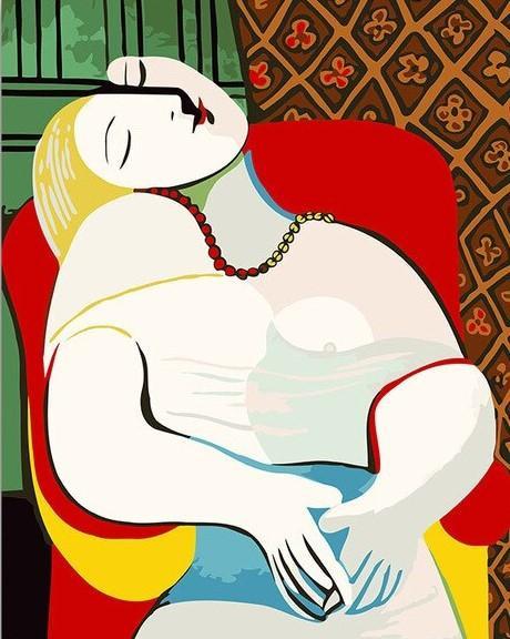 Vrouw op Schilderij van Picasso Schilderen op Nummers
