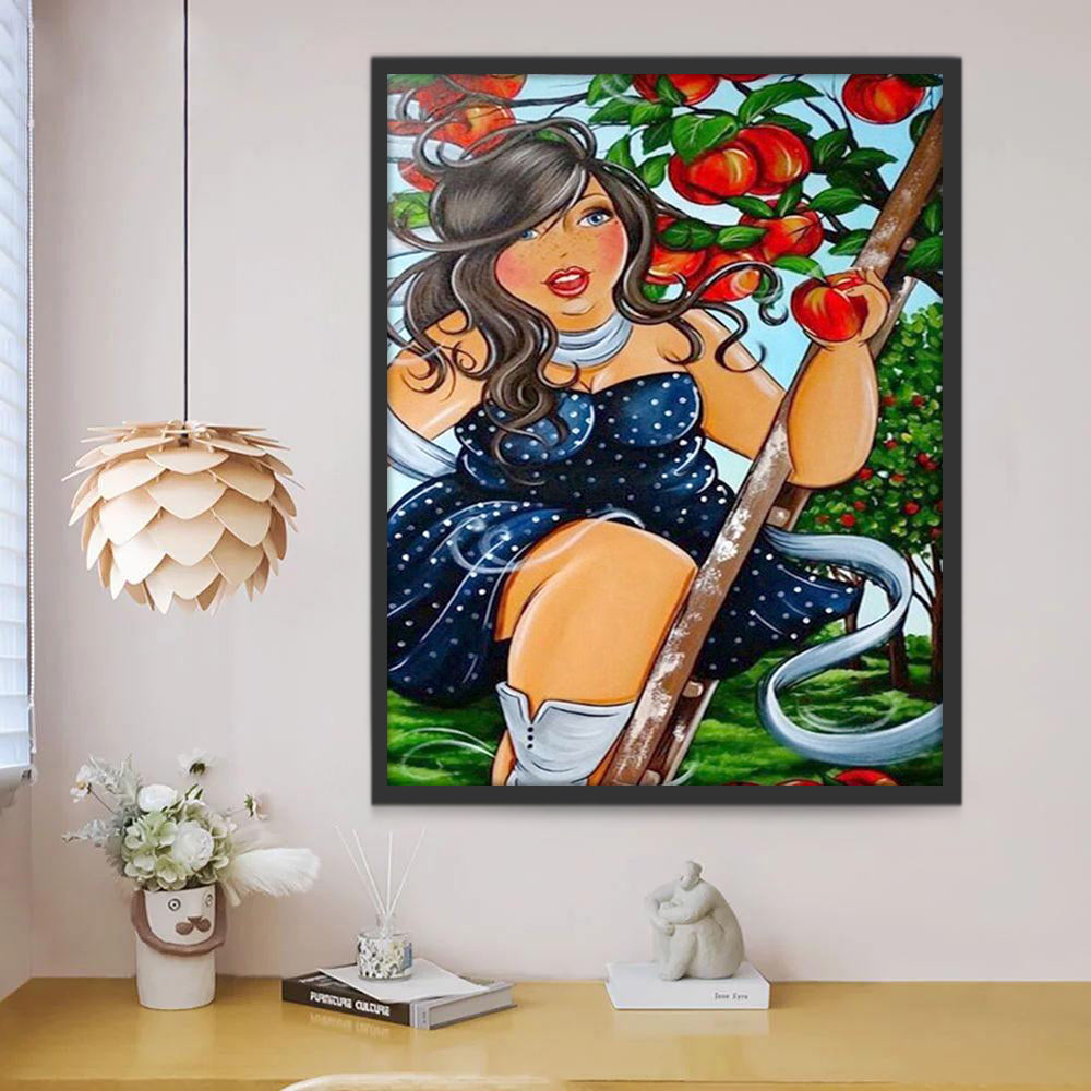 Vrouw Plukt Appels Schilderen op Nummers