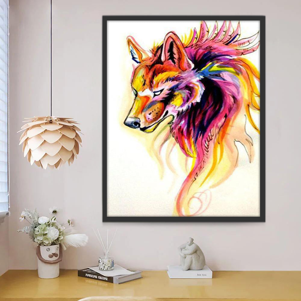 Vuur Wolf Schilderen op Nummers