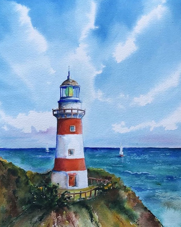 Vuurtoren en de Blauwe Zee Schilderen op Nummers