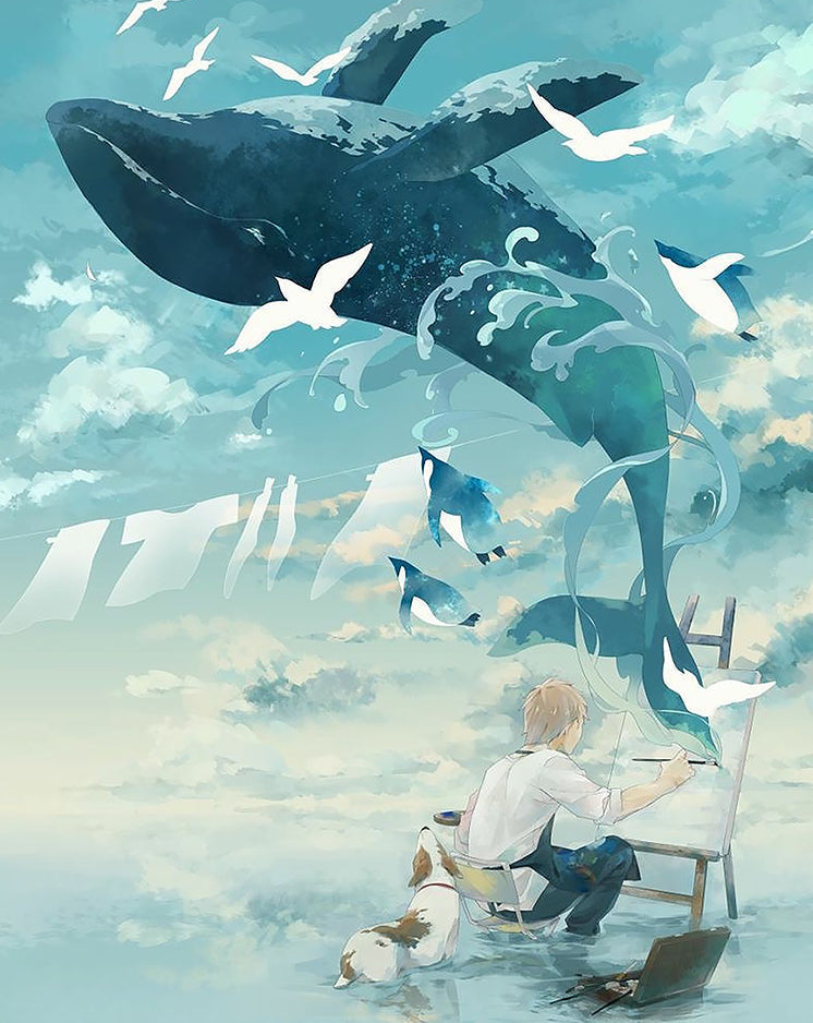 Walvis en Vogels Schilderen op Nummers
