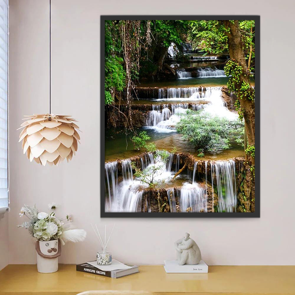 Waterval en Flora Schilderen op Nummers