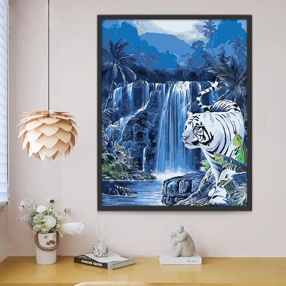 Watervallen en Witte Tijger Schilderen op Nummers