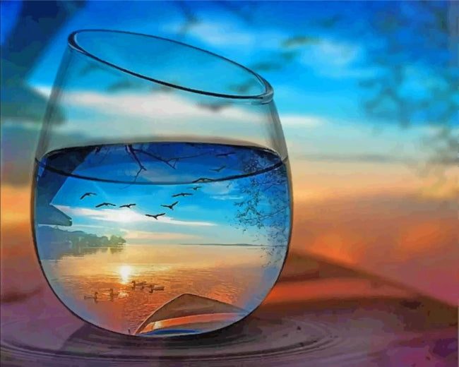 Wereld in een Wijnglas Schilderen op Nummers