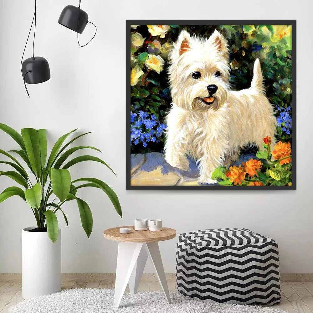West Highland Terrier in Bloem Schilderen op Nummers
