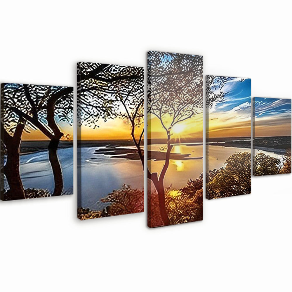 Wetland Landschap 5 Platen Schilderen op Nummers