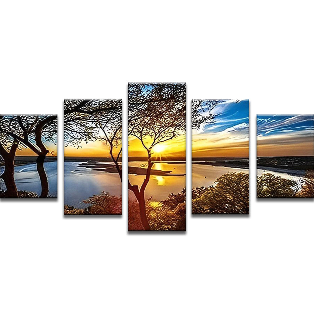 Wetland Landschap 5 Platen Schilderen op Nummers