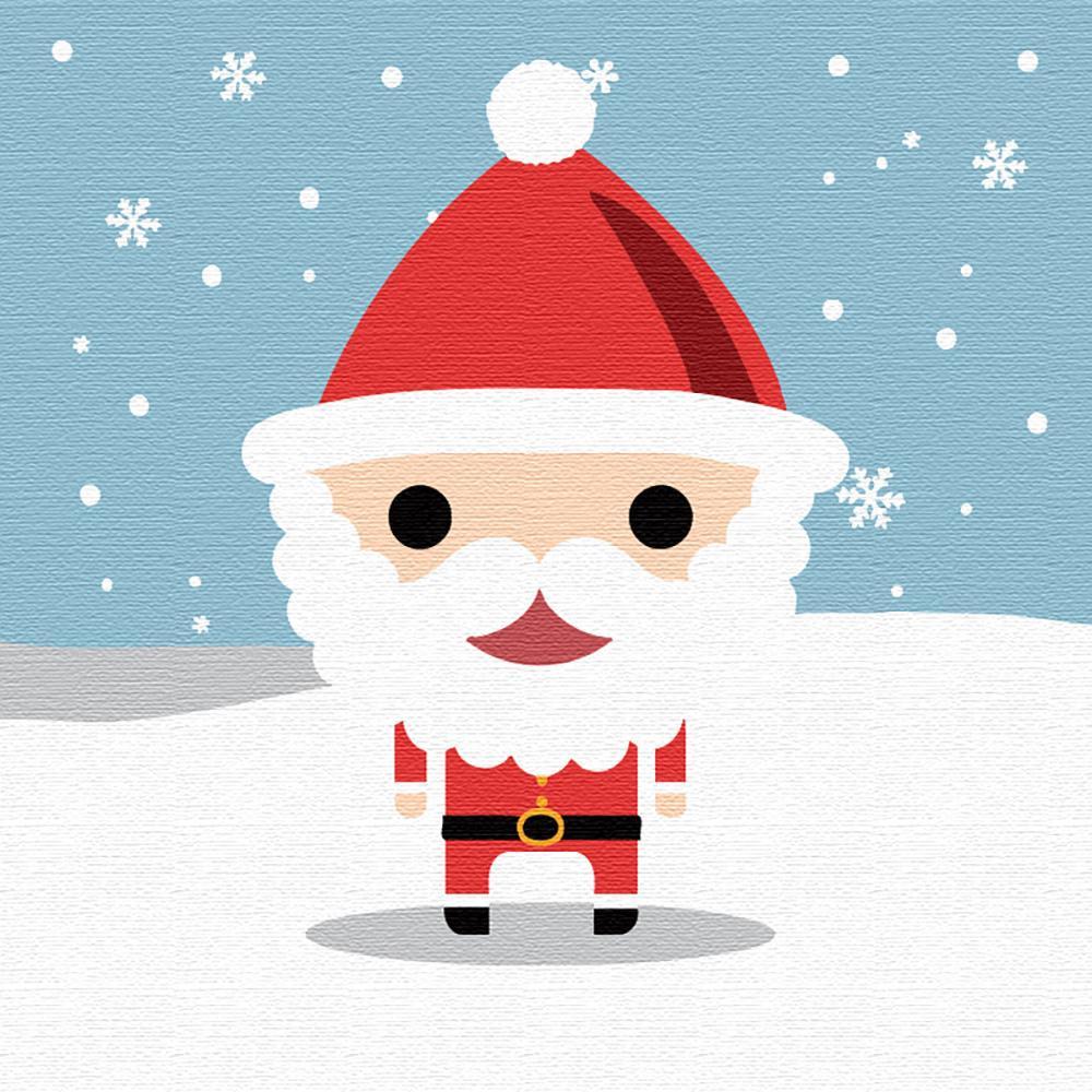Witte Bebaarde Cartoon Kerstman Schilderen op Nummers