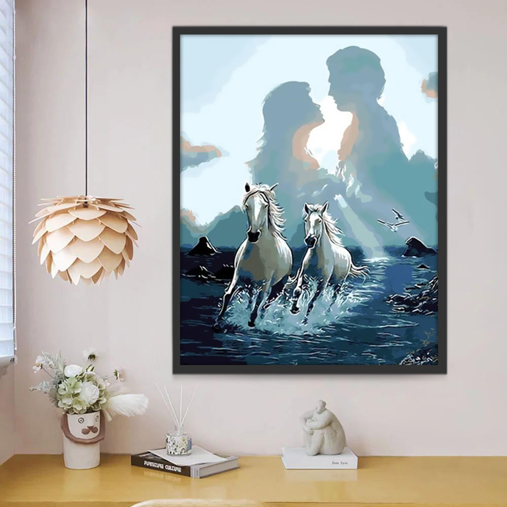 Witte Paarden en Paar Schilderen op Nummers