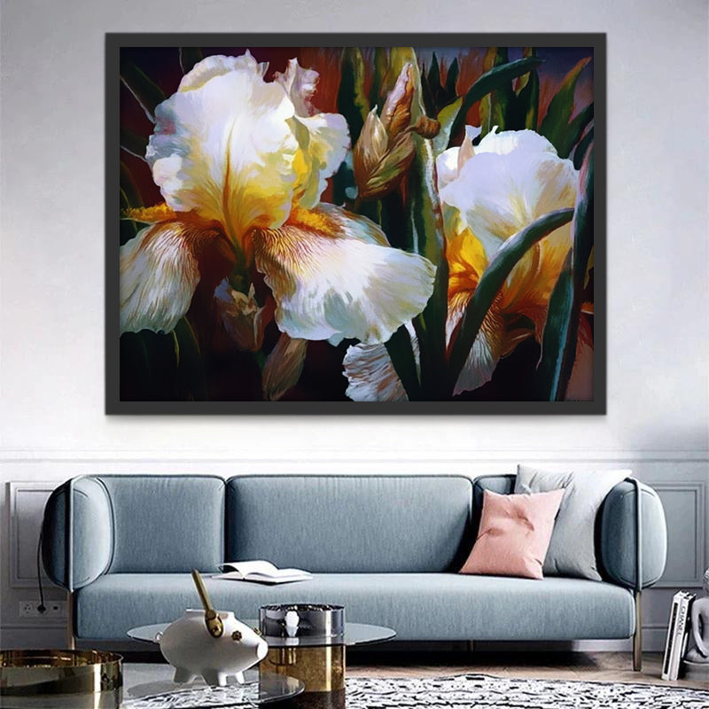 Witte Phalaenopsis Schilderen op Nummers
