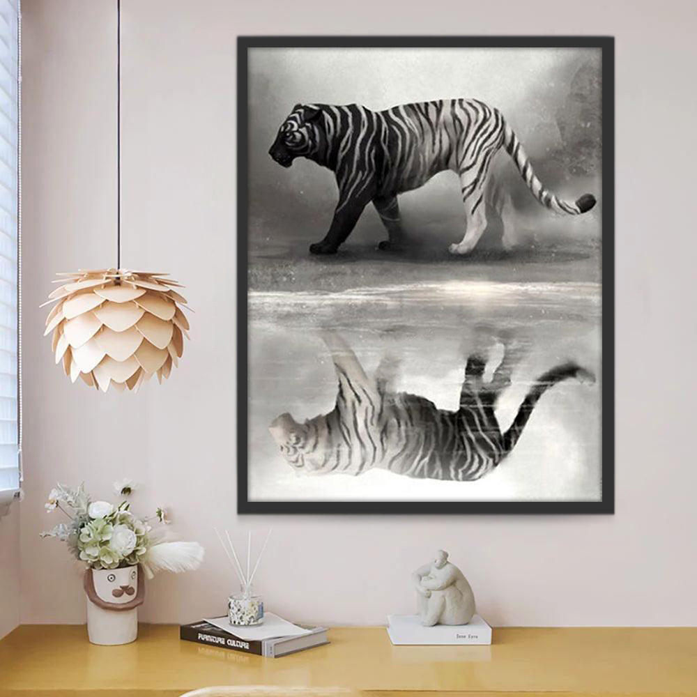 Witte Tijger en Reflectie Schilderen op Nummers