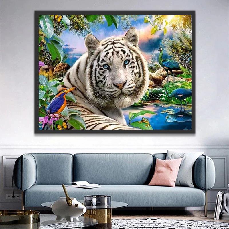 Witte Tijger in de Jungle Schilderen op Nummers