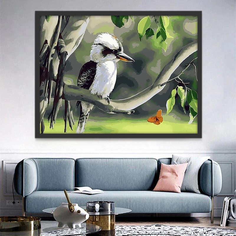 Witte Vogel op Tak Schilderen op Nummers