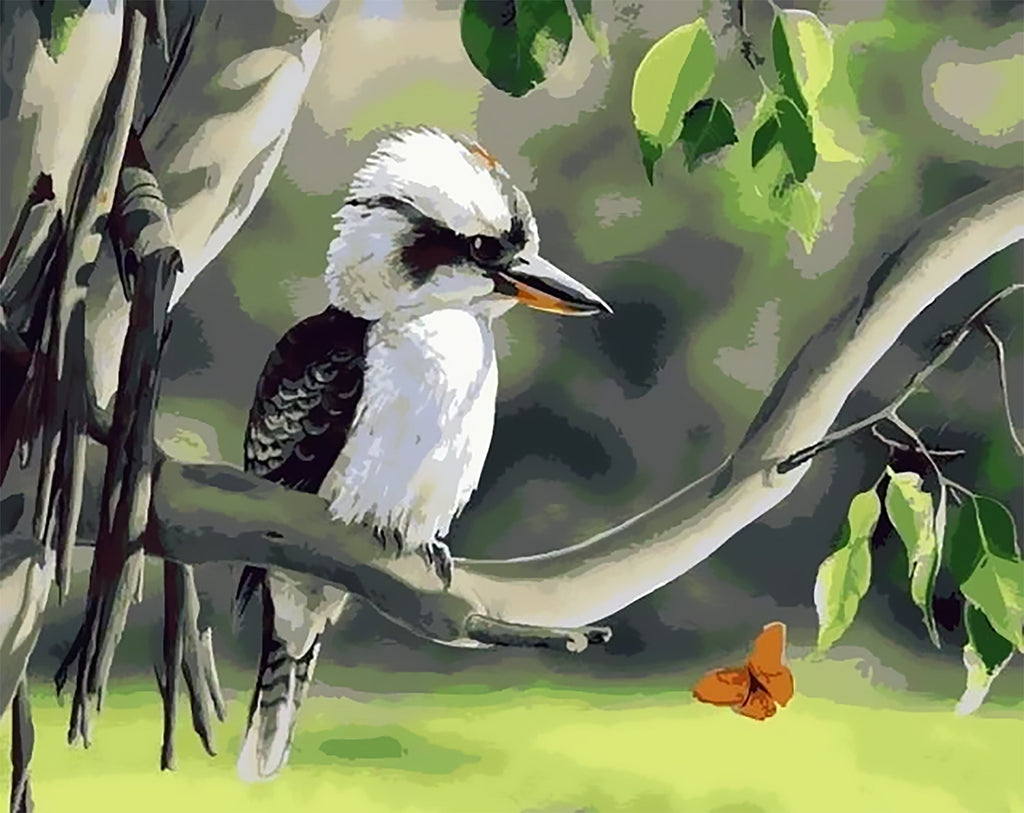 Witte Vogel op Tak Schilderen op Nummers