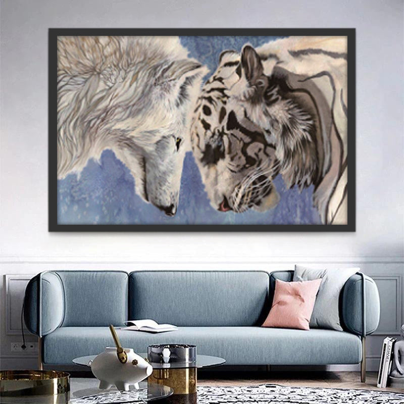 Witte Wolf en Tijger Schilderen op Nummers