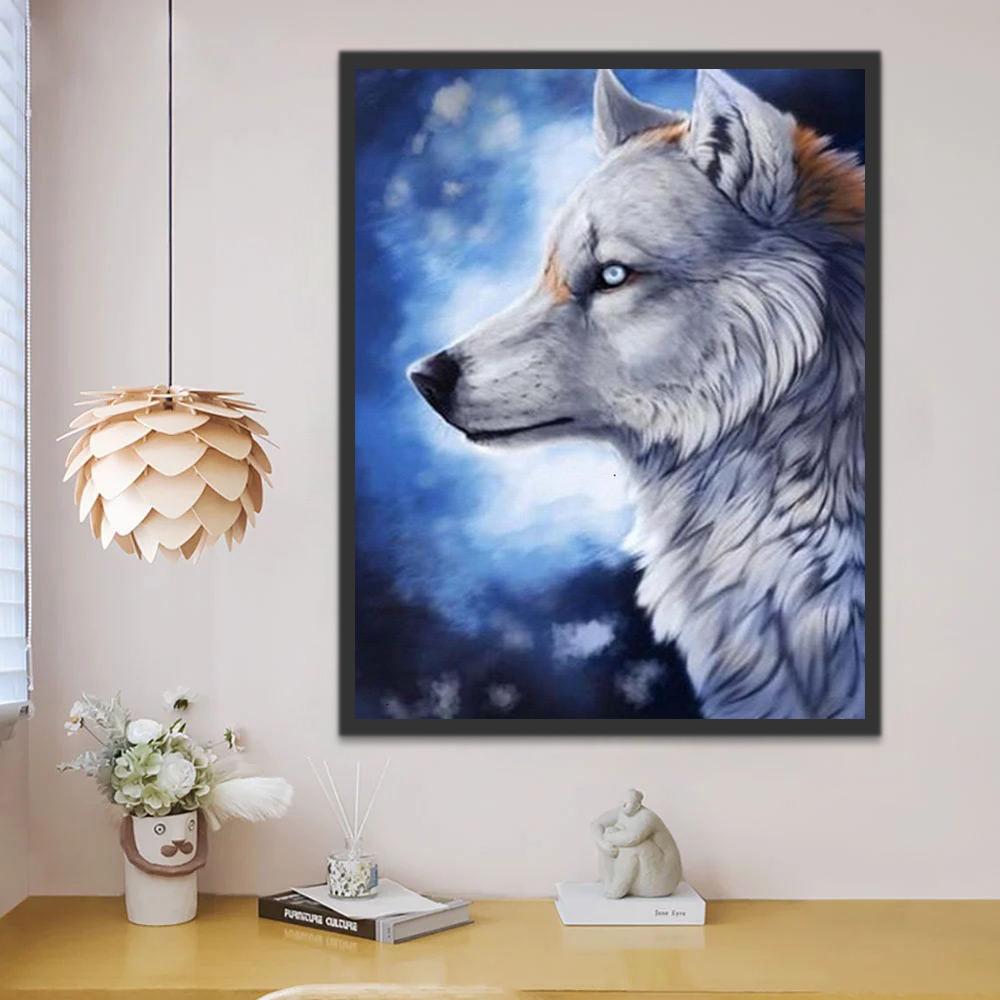 Witte Wolf Schilderen op Nummers
