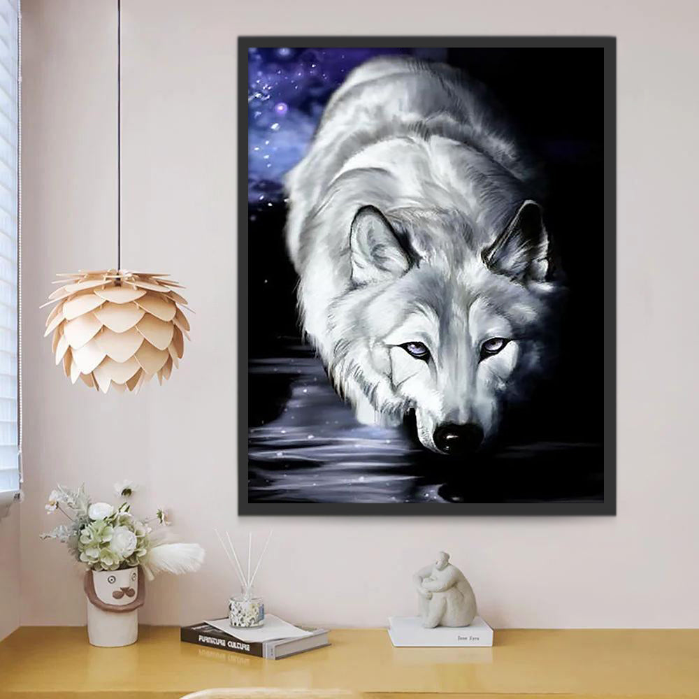 Witte Wolf Schilderen op Nummers
