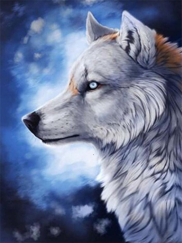 Witte Wolf Schilderen op Nummers