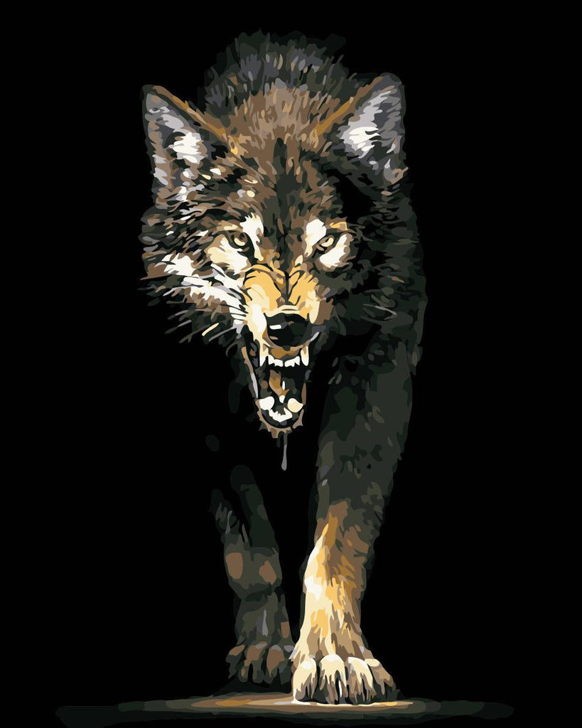 Woeste Wolf Schilderen op Nummers
