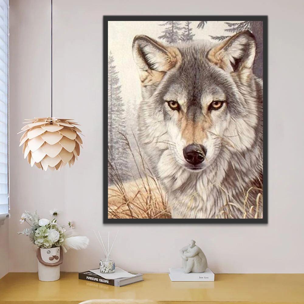 Wolf Dier Schilderen op Nummers