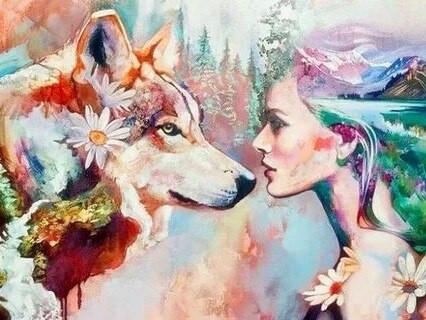 Wolf en Schoonheid Schilderen op Nummers
