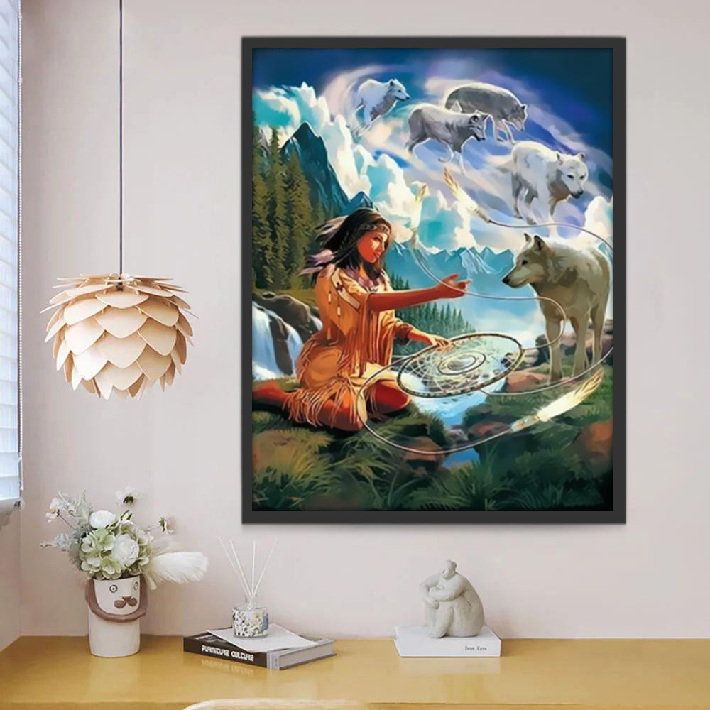 Wolf en Vrouw Schilderen op Nummers
