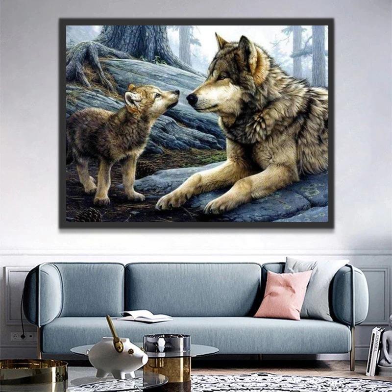 Wolf en Welp Schilderen op Nummers