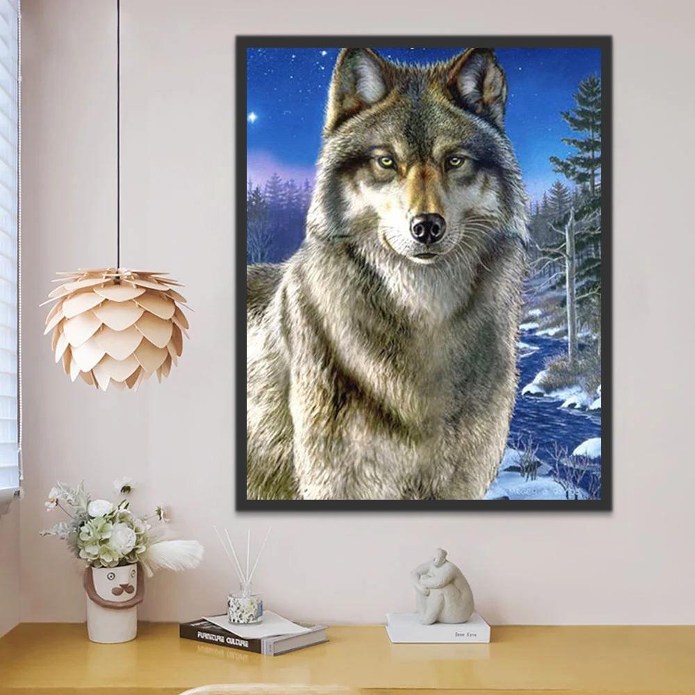 Wolf in de Nacht Schilderen op Nummers