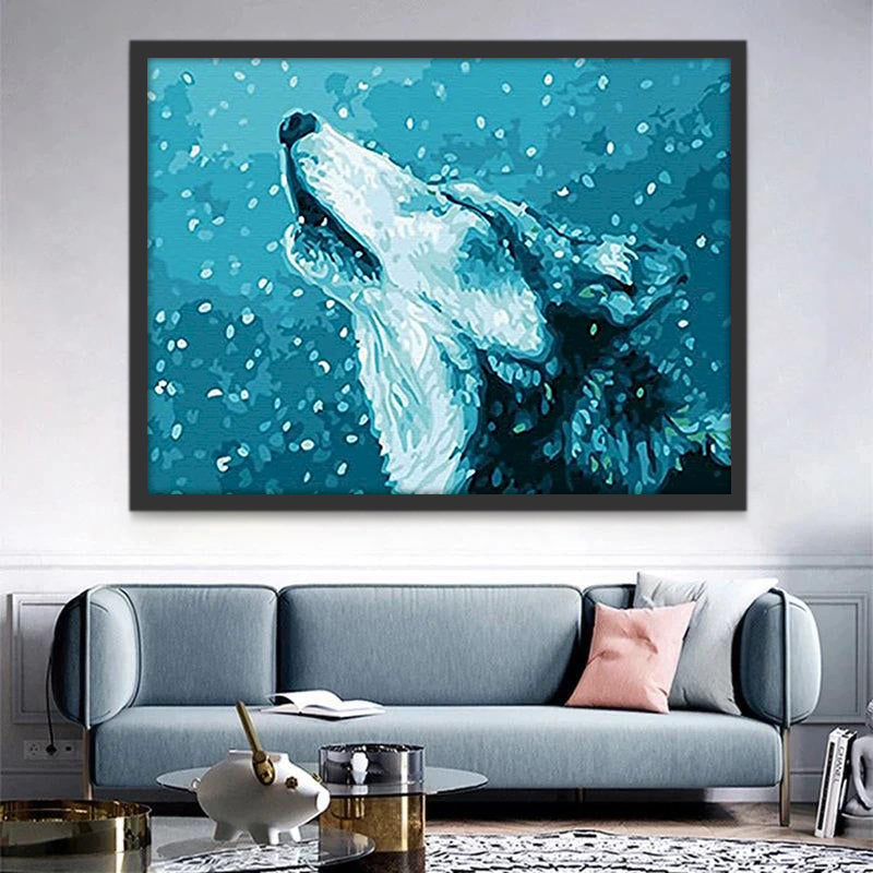 Wolf in de Sneeuw Schilderen op Nummers