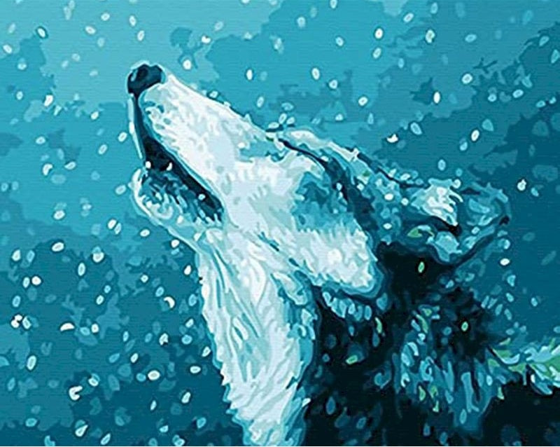 Wolf in de Sneeuw Schilderen op Nummers