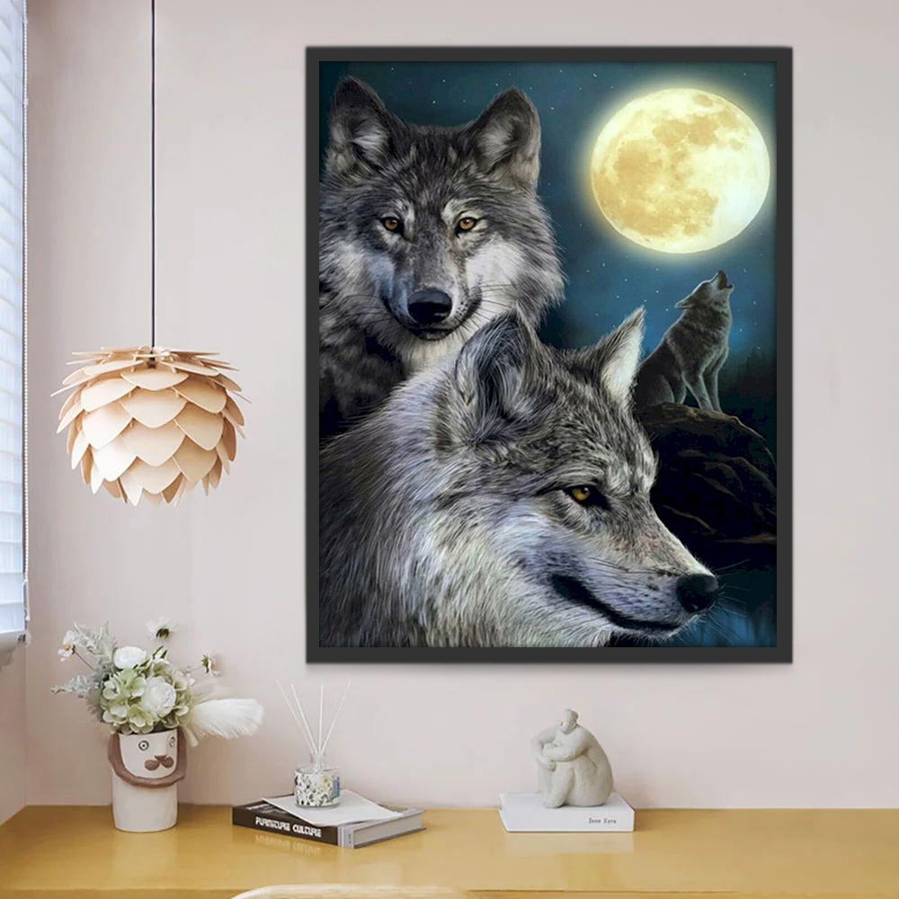 Wolven onder de Maan Schilderen op Nummers