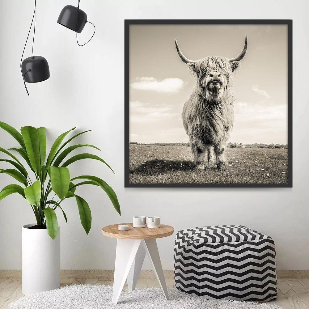 Yak in Grijstinten Schilderen op Nummers