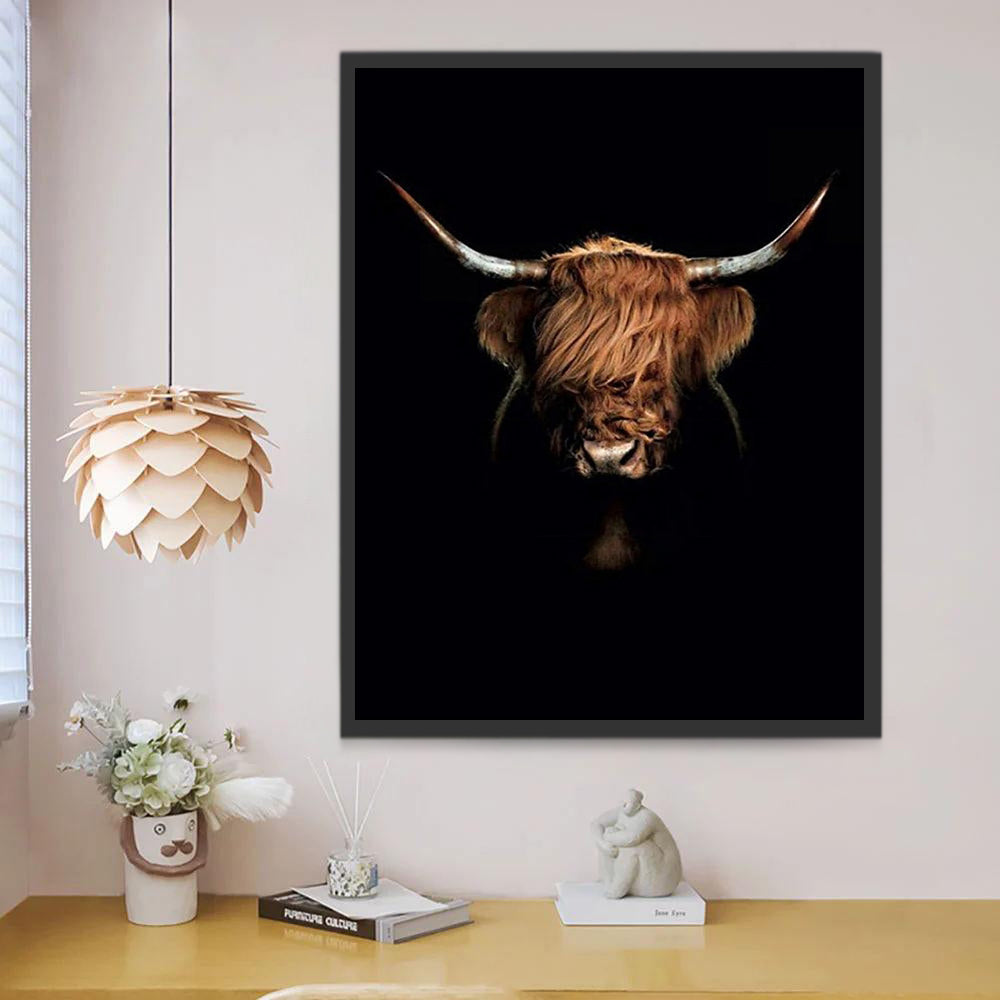 Yak in het Donker Schilderen op Nummers