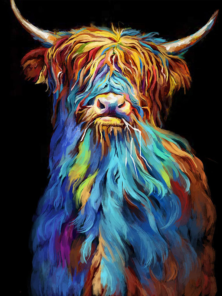 Yak met Blauw Haar Schilderen op Nummers