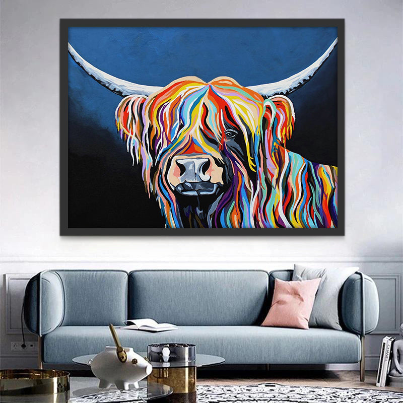 Yak met Gekleurd Haar Schilderen op Nummers