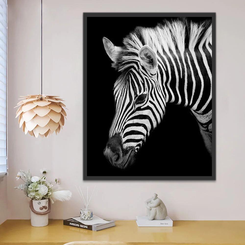 Zebra in het Donker Schilderen op Nummers