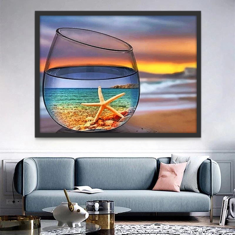 Zee in een Glas Schilderen op Nummers