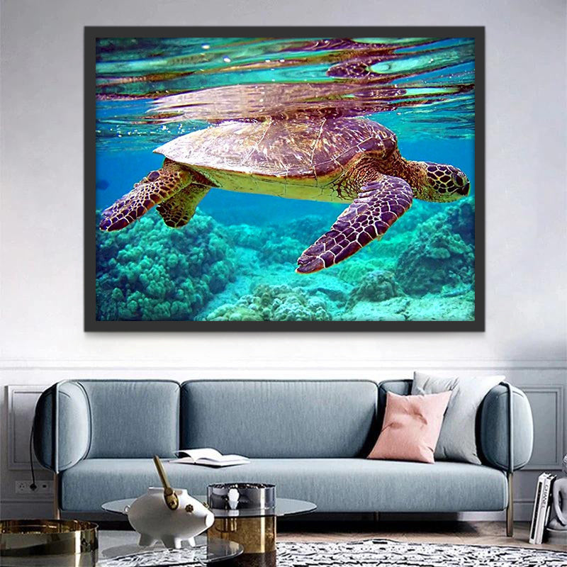 Zeeschildpad en Helder Water Schilderen op Nummers