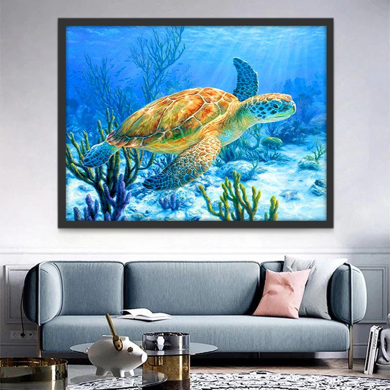 Zeeschildpad en Koralen Schilderen op Nummers