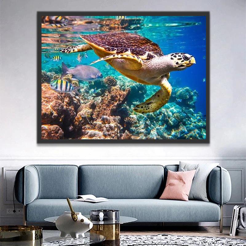 Zeeschildpad Zeedier Schilderen op Nummers