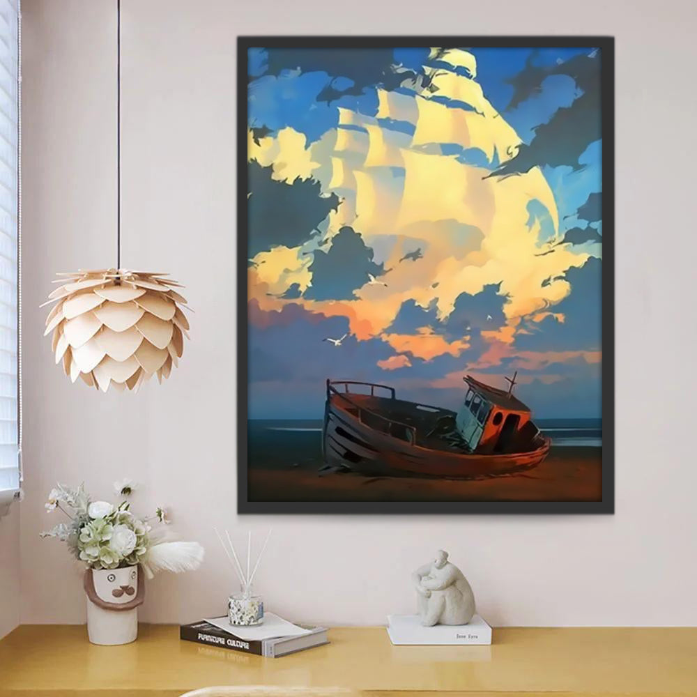 Zeilboot Idee schilderij Schilderen op Nummers