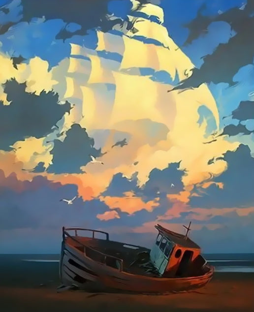 Zeilboot Idee schilderij Schilderen op Nummers