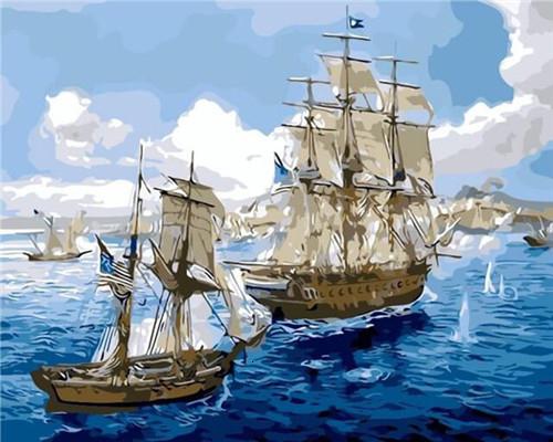 Zeilscheepvaart op Zee Schilderen op Nummers