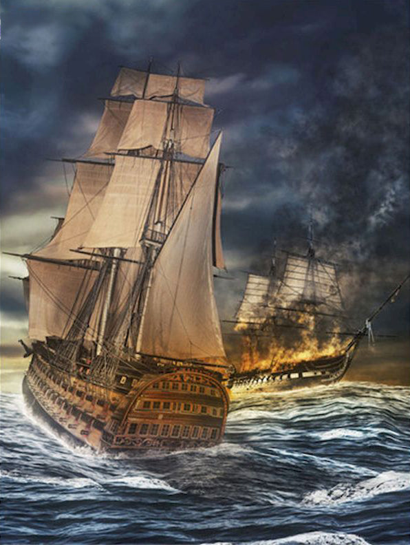 Zeilschip in de Stormachtige Zee Schilderen op Nummers