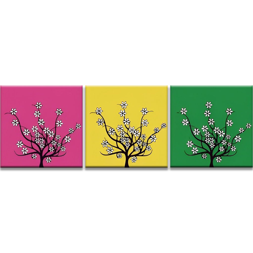Zesbladige Bloemen 3 Platen Schilderen op Nummers