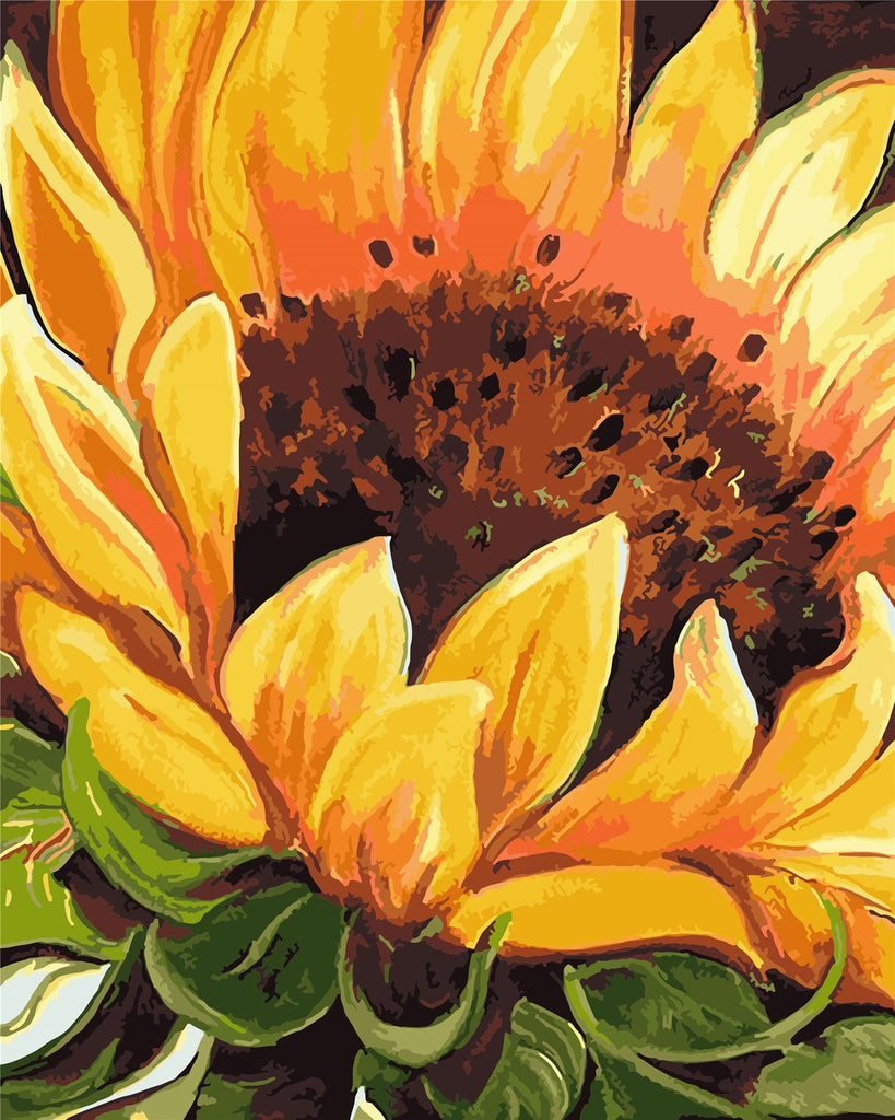 Zonnebloem met Bloemblaadjes naar Boven Schilderen op Nummers