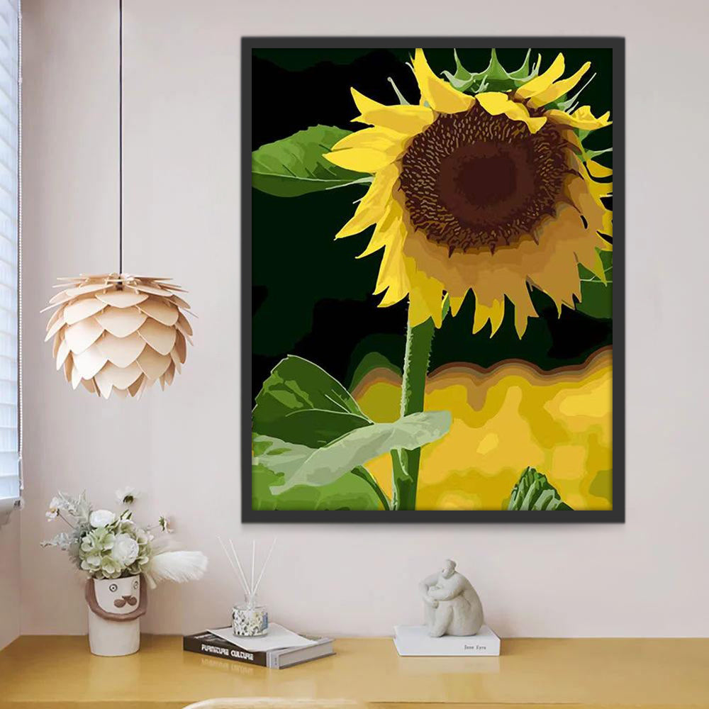 Zonnebloem Wijst naar Beneden Schilderen op Nummers