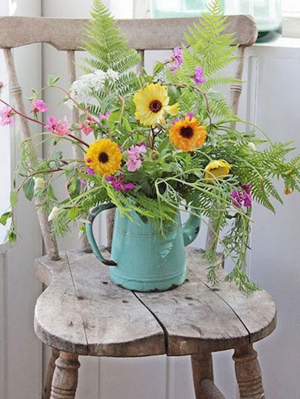 Zonnebloemen en Bloemen op de Stoel Schilderen op Nummers