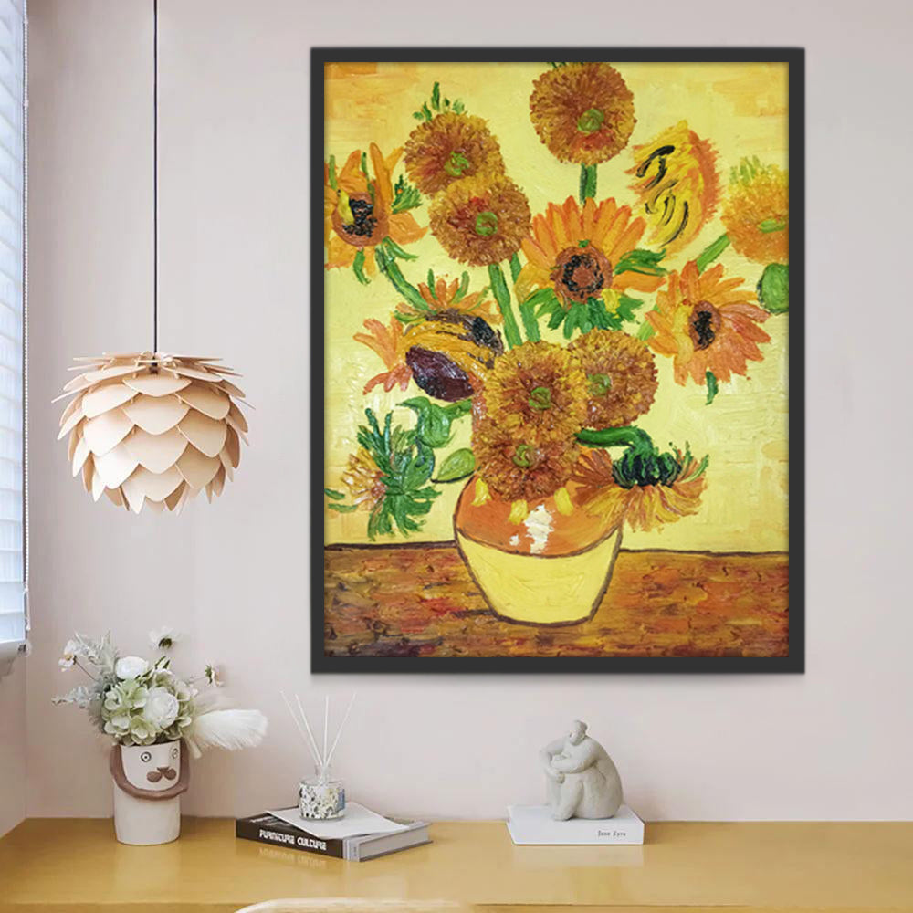 Zonnebloemen in Stijlvolle Vaas Schilderen op Nummers